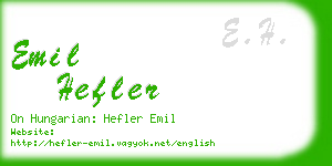 emil hefler business card